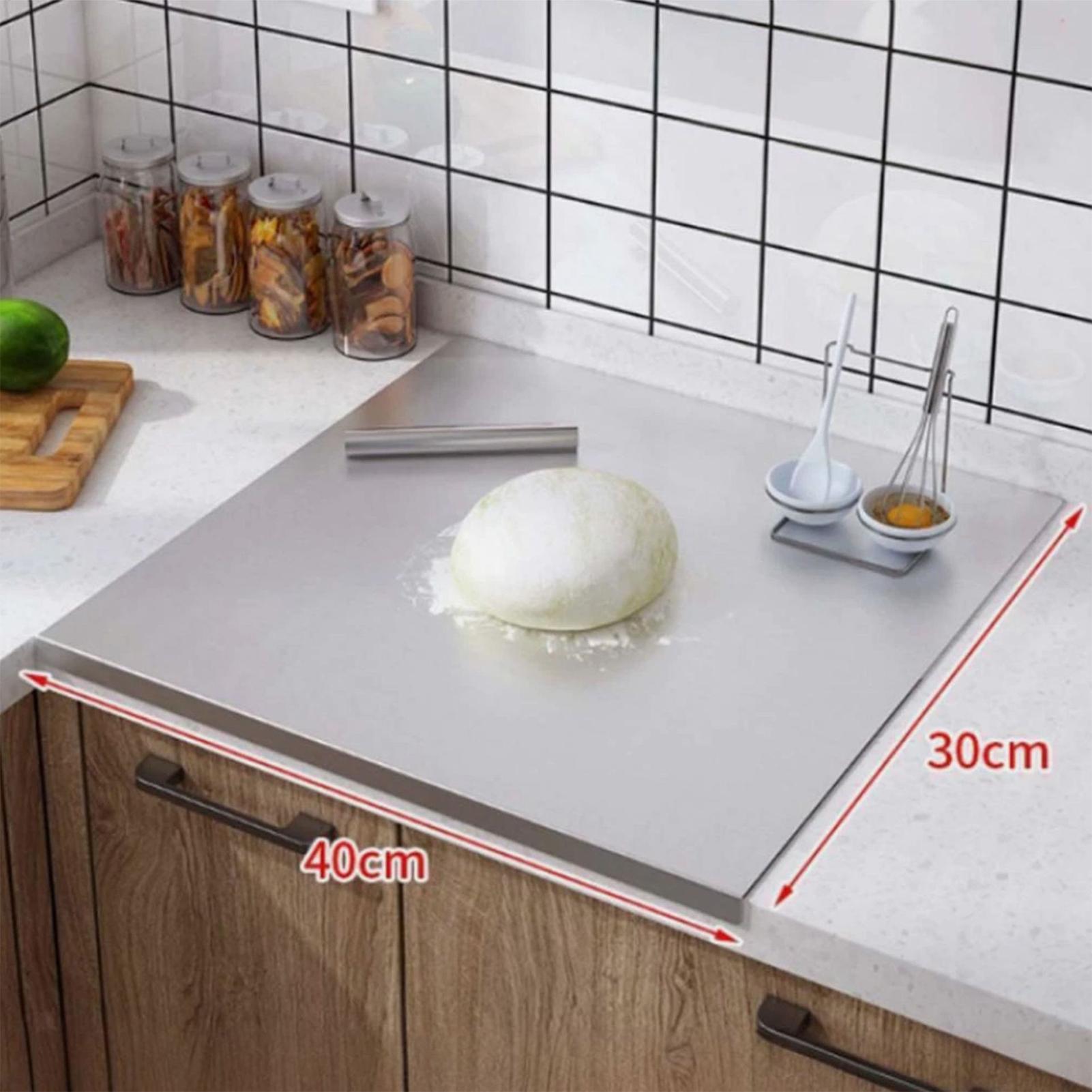 Kitchen Baking - Roestvrijstalen snijplank met antiaanbaklaag, dubbelzijdig, voor
