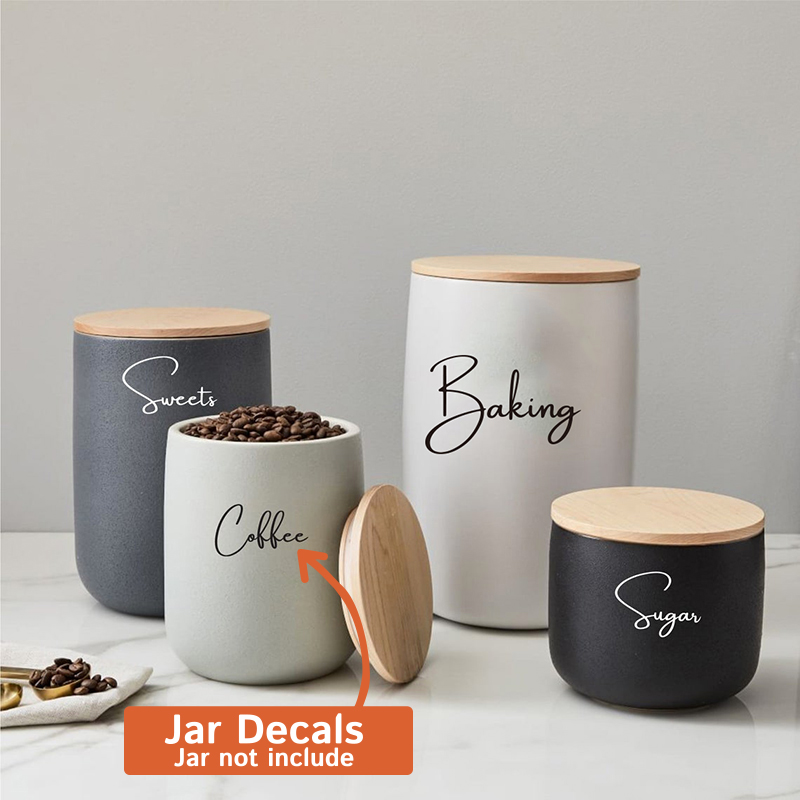 Kitchen Baking Canisters - Sticker alleen 8 stuks keuken organisatie