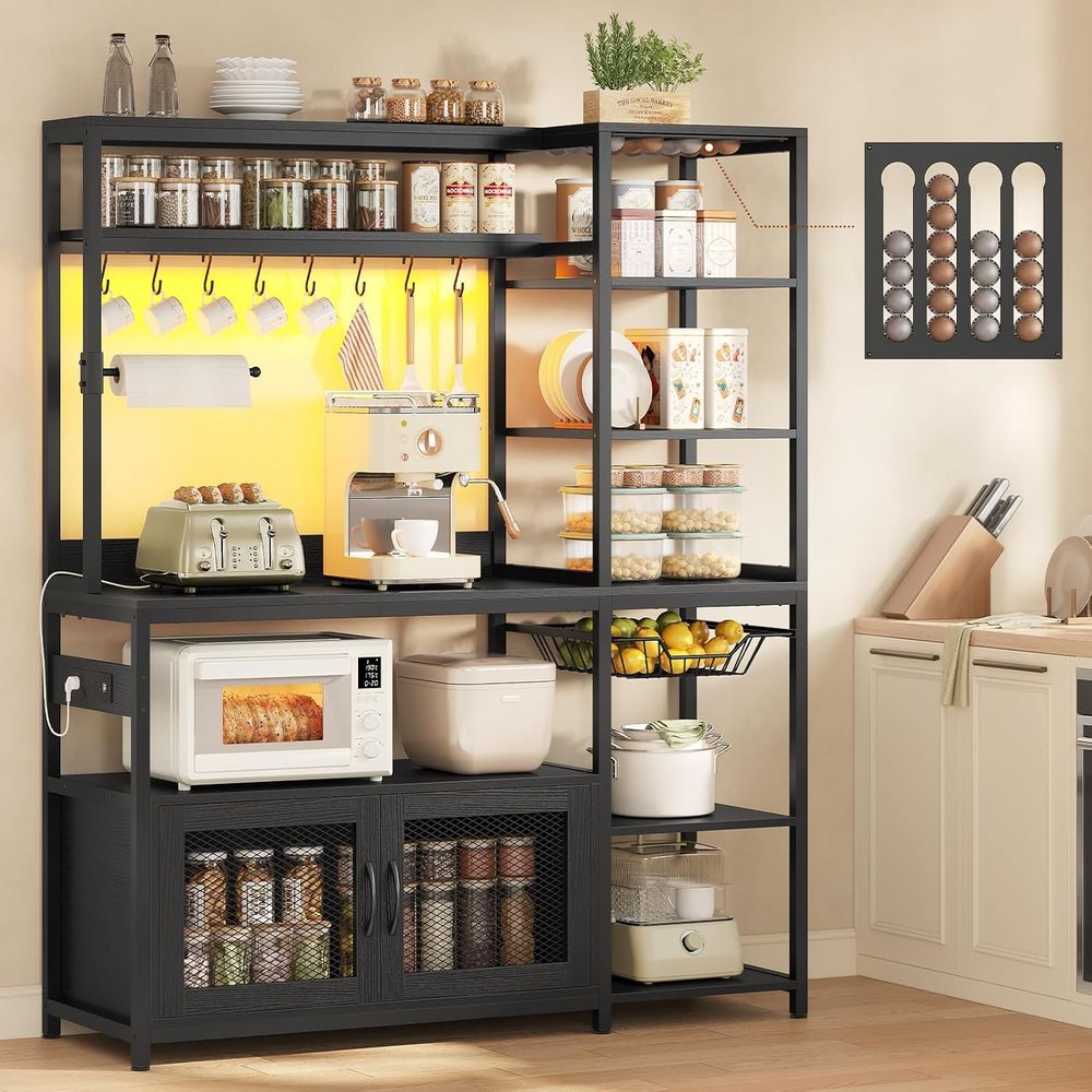 Kitchen Baker - Bakkersrek met stopcontact en LED-verlichting, koffiebar