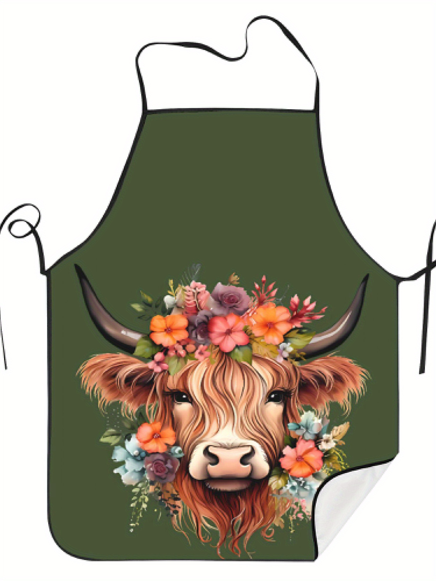 Kitchen Baking Ideas - 1 stuk Fun Highland Cow Floral