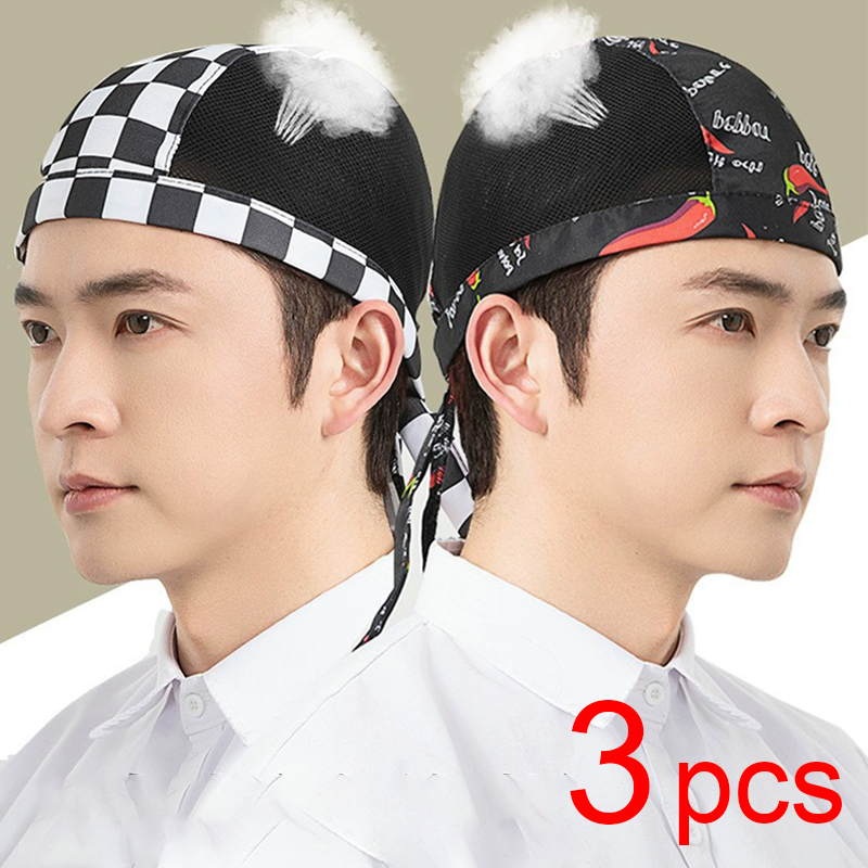 Kitchen Baker - Ademende mesh-kokmuts 3 stuks chef-kokmuts Food
