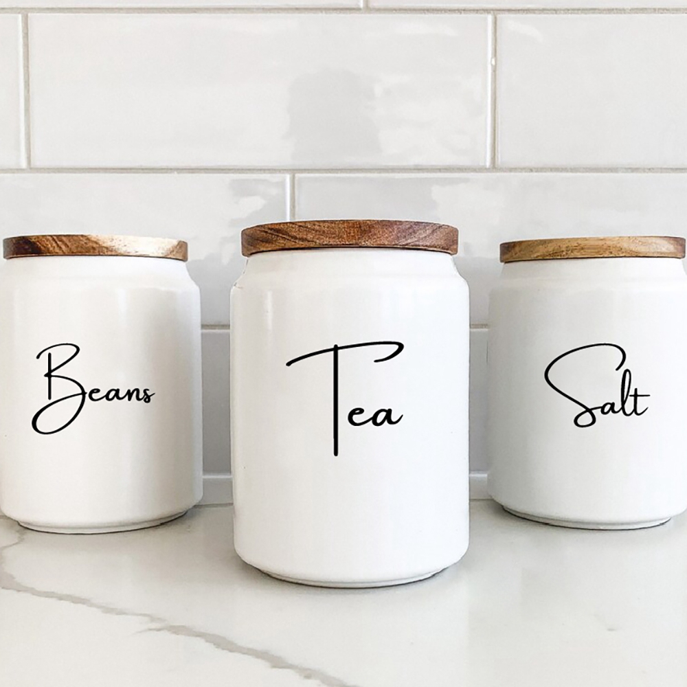 Kitchen Baking Canisters - Keuken Organisatie Bus Jar Etiketten Sticker