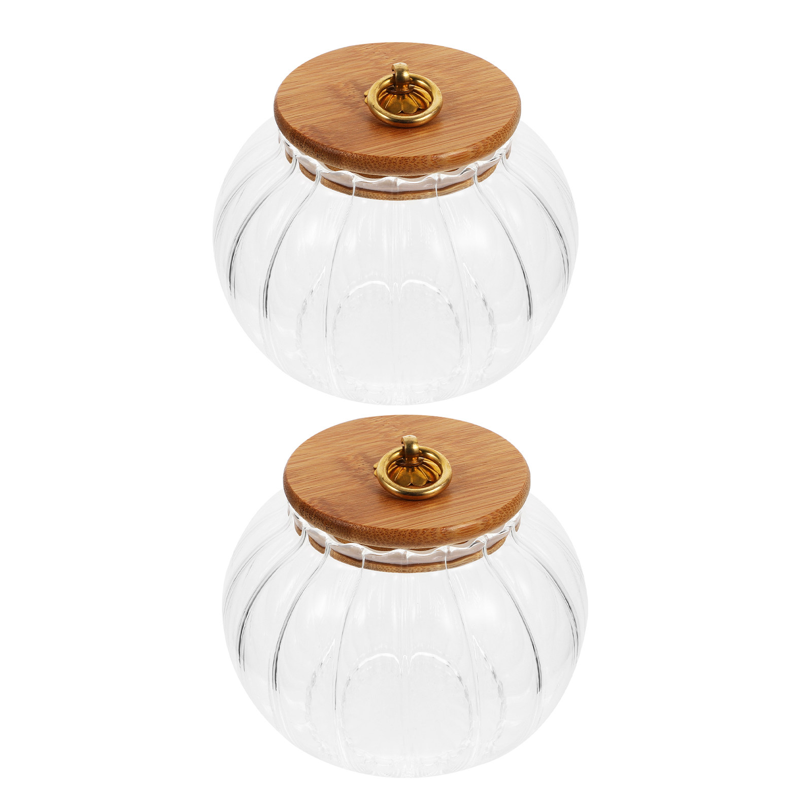 Kitchen Baking Canisters - 2 stuks doorzichtige glazen pompoenpotjes 800ml,