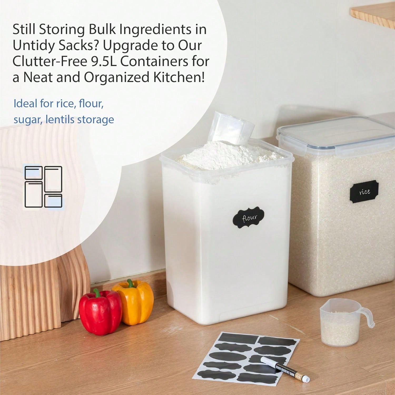 Extra grote luchtdichte voedse - Kitchen Baking Canisters recensie en prijs