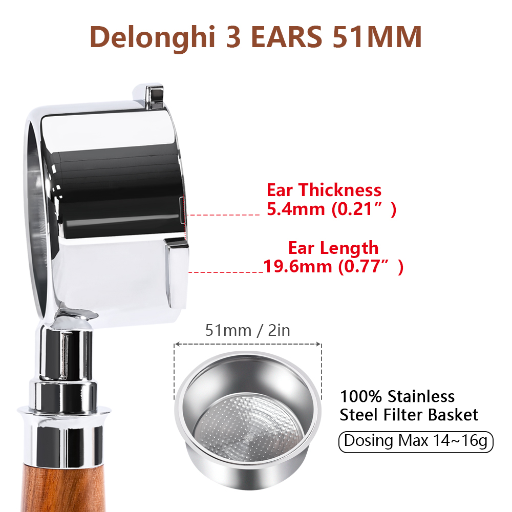 51mm Koffie Bodemloze Filterho - Delonghi Espresso Magnifica recensie en prijs