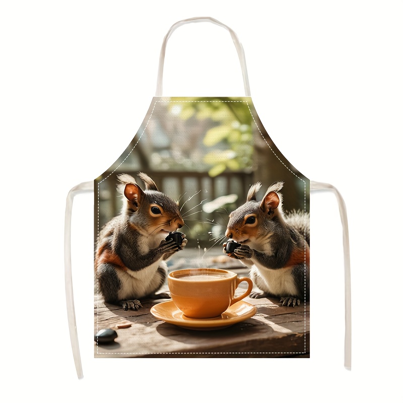 Linnen schort eekhoorn koffie  - Kitchen Baking Ideas recensie en prijs