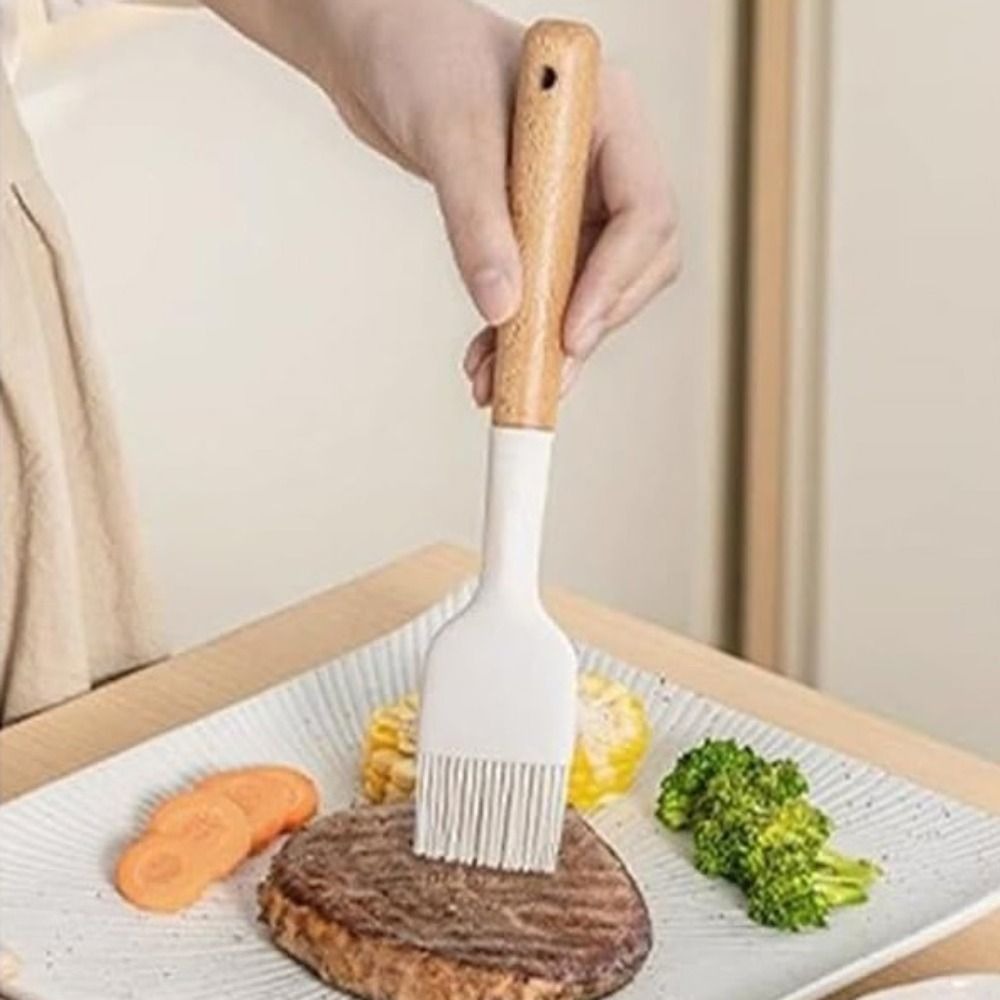 2 STUKS Houten handvat Silicon - Pastry Brush Silicone recensie en prijs
